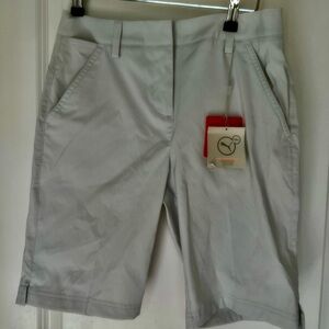 Puma Women’s Light Gray Bermuda Flat Front Shorts